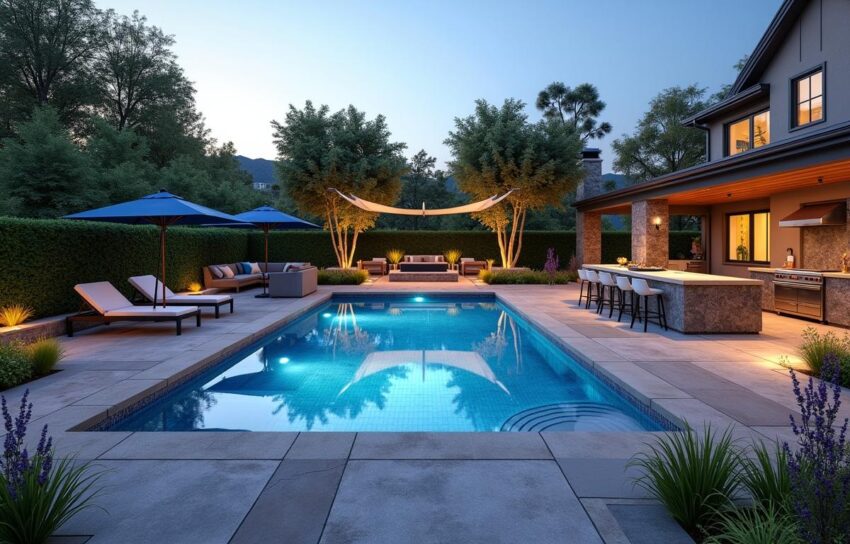 Backyard Pool and BBQ Designs