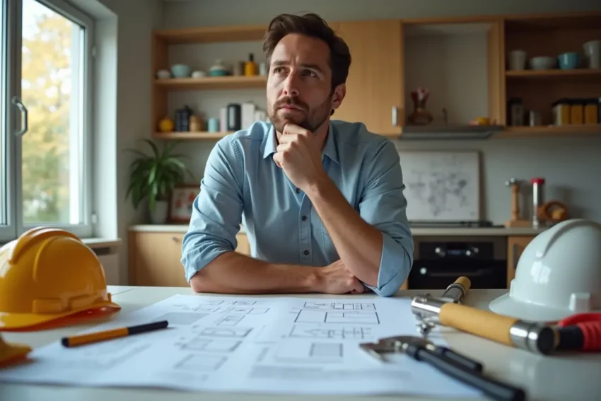 person deciding between diy or hiring professionals for home projects